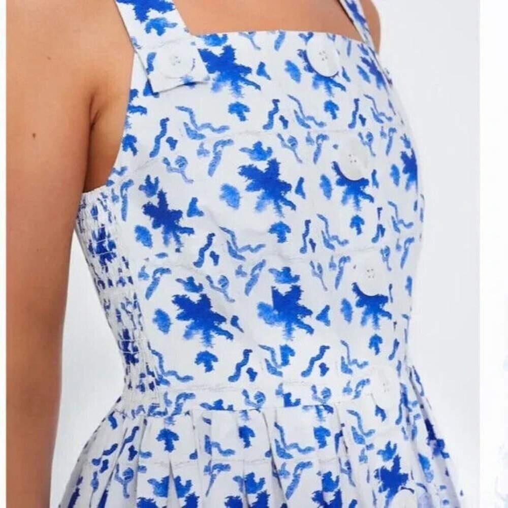 NWT Tuckernuck x LouLou Baker Painted Safari Vita in Blue White Cotton Dress S - Picture 9 of 9